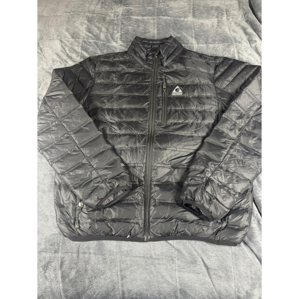 Gerry Mens‎ Black Quilted Puffer Jacket Full Zip Lightweight Medium